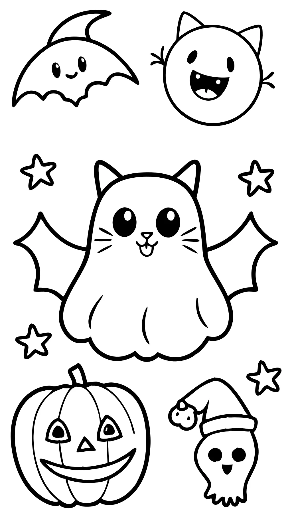 Páginas para colorear de Halloween fácil y linda